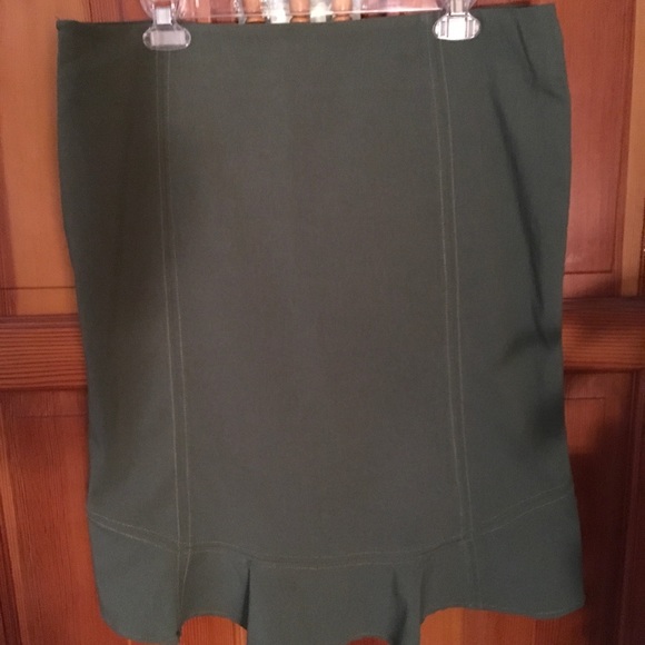 Anthropologie Elevenses Olive Green Skirt Size 14 - Picture 2 of 8